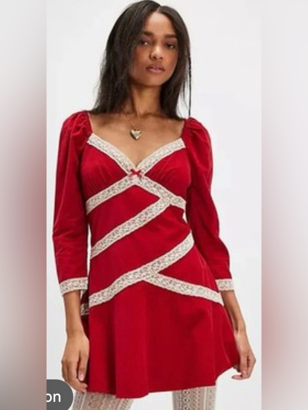 Free People Tennley Corduroy Mini Dress. NWT. Red combo